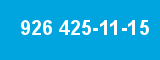 926 425-11-15 926 425-11-15